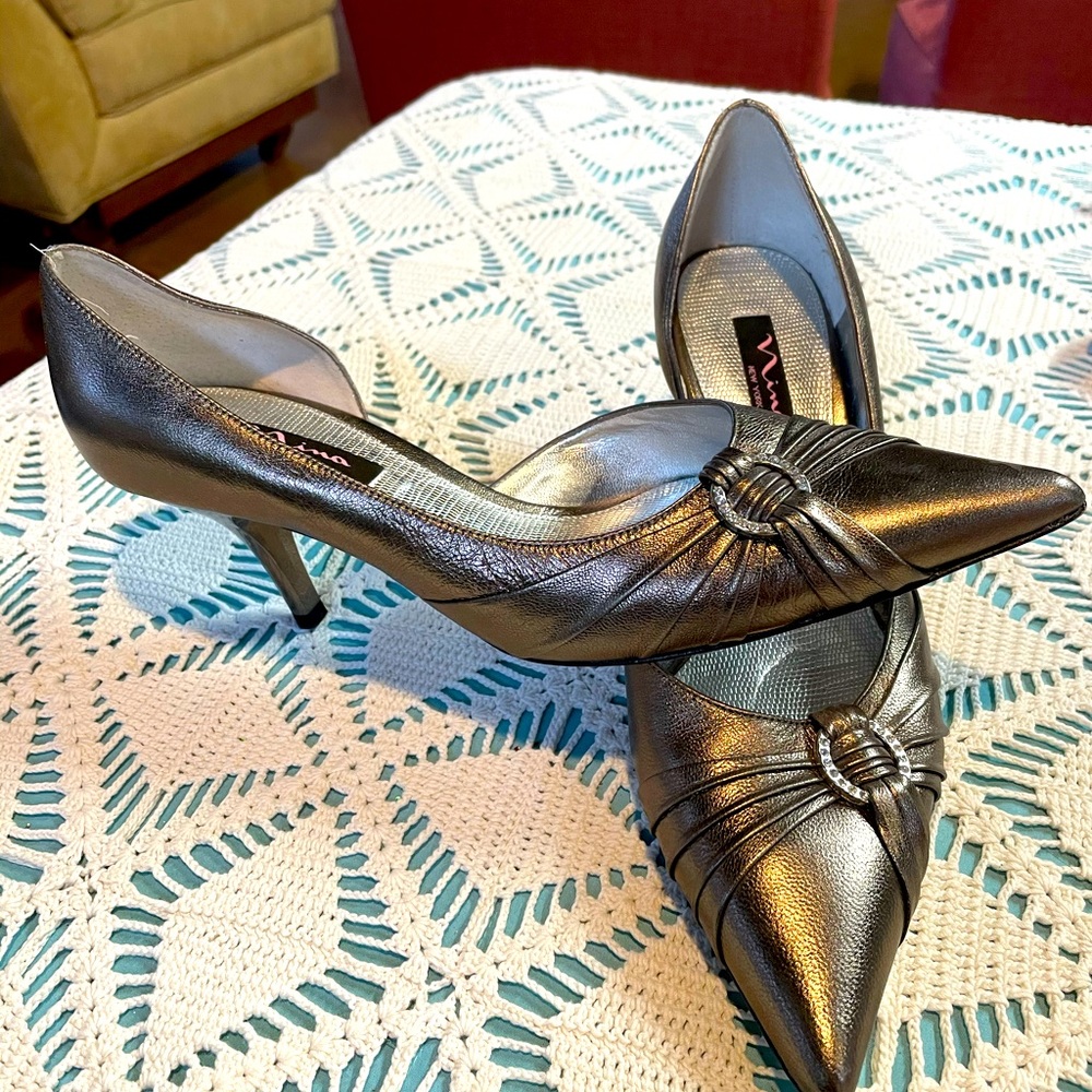 Nina silver heels